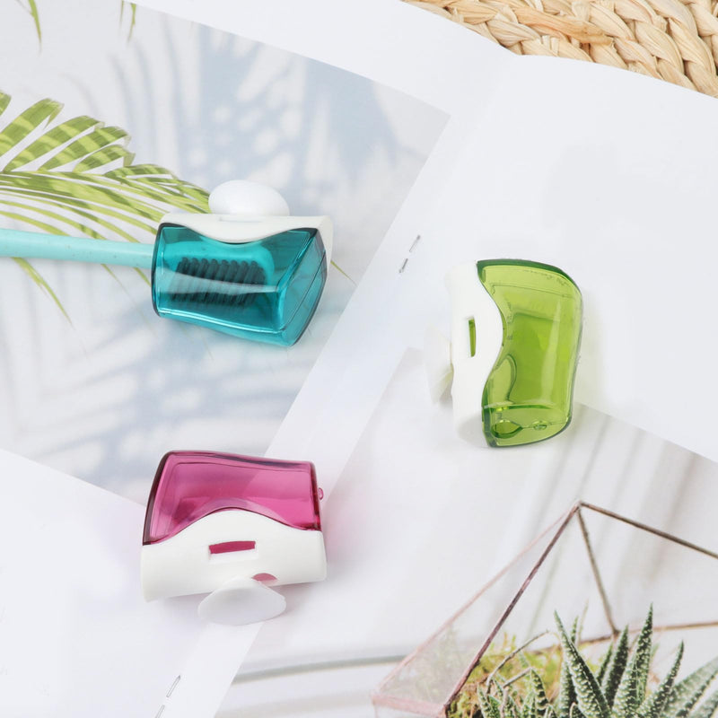 [Australia] - 6 Pack Travel Toothbrush Head Covers with Suction Cup Electric and Manual Toothbrush Cover Clip Portable Plastic Toothbrush Protector Cap Brush Pod Case for Traveling, Camping, Bathroom, Home, School 