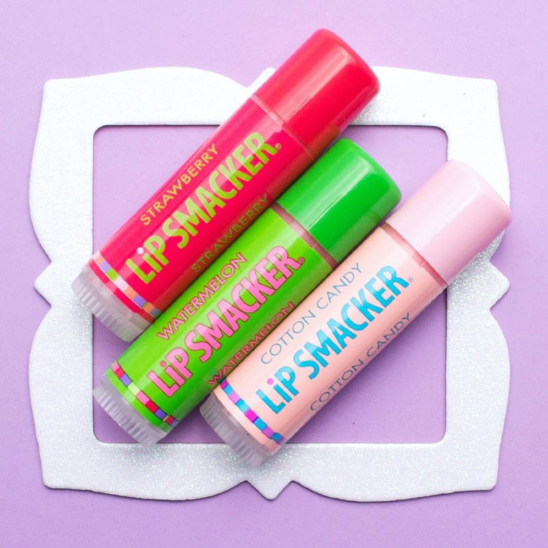 [Australia] - Lip Smackers Flavored Lip Balm Original & Best - Moisturizing, Soothing Trio Strawberry, Watermelon, & Cotton Candy Strawberry, Cotton Candy, Watermelon 
