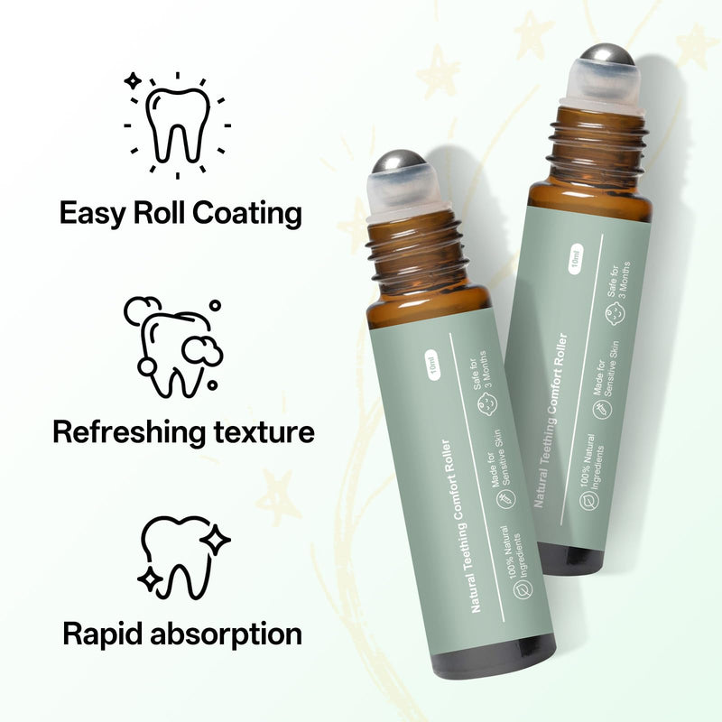 [Australia] - Teething Roller, Mamas Teether: Baby Teething Oil Roller, Natural Gentle Teething Relief Roller, Teething Roller All Natural for Babies -2Pack 