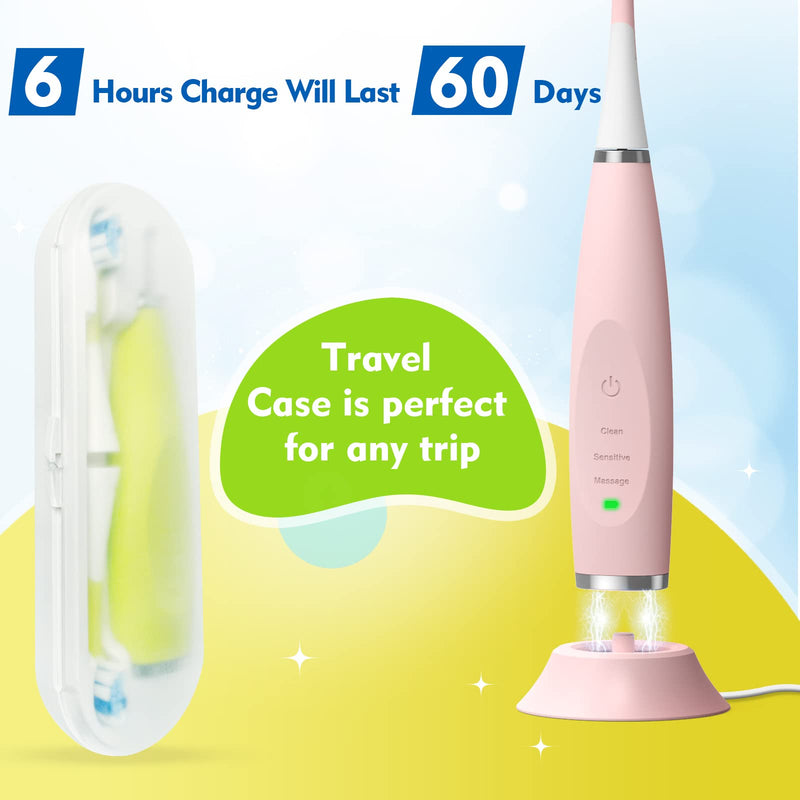 [Australia] - Kids Electric Toothbrushes Sonic Rechargeable Tooth Brush Gifts for Boys and Girls Smart Timer Power Toothbrush - Blue 3 4 5 6 7 8 9 10 11 12 (Blue) 