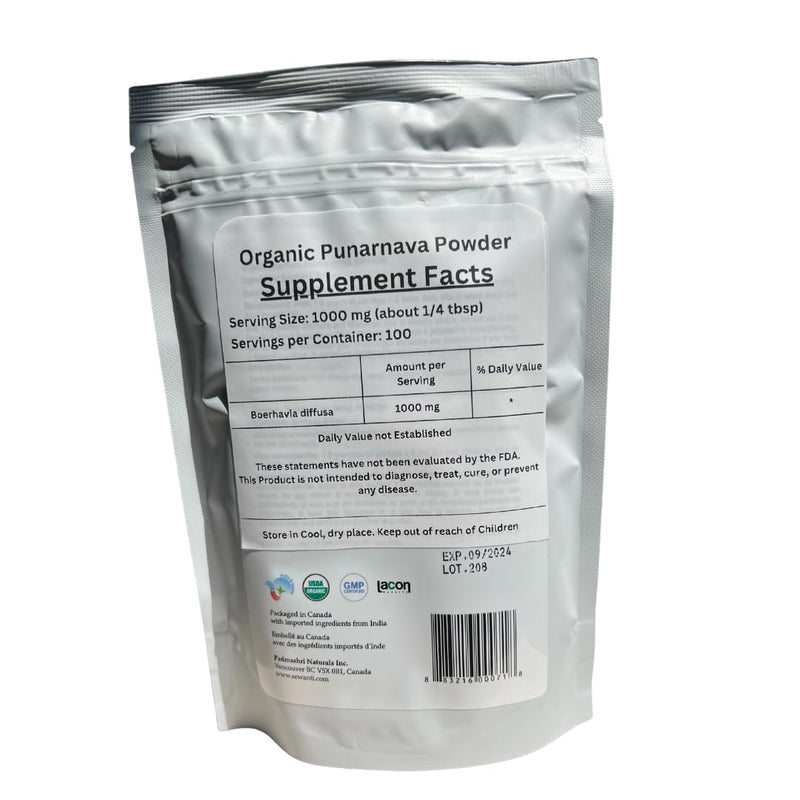 [Australia] - Sewanti Organic Punarnava Powder - Ayurvedic Wellness Supplement - Supports Liver Health & Immune System - 200g 