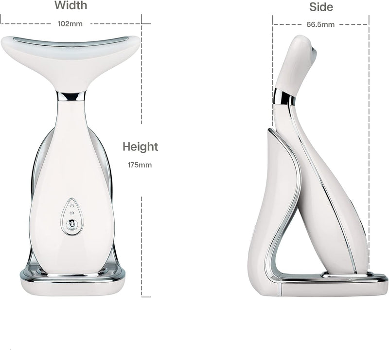 [Australia] - VRAIKO Lily Neck Face Massager, Face Sculpting Tool, Skin Rejuvenation Device with Thermal, Triple Action LED and Vibration, for Anti-Aging, Lifting and Tightening Sagging Skin (Pearl White) Pearl White 