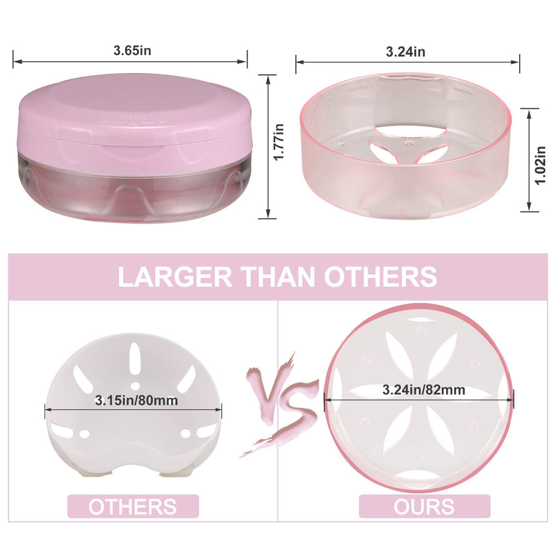 [Australia] - Denture Case, Leak Proof Denture Bath Case Cup Kit for Travel Cleaning, Heigoeost Denture Holder Box Bath Soaking Container for Women & Men with Mirror, Strainer, Removal Tool and Denture Brush(Pink) Pink 