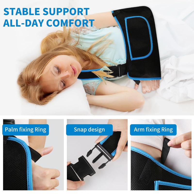 Arm Sling Shoulder Immobilizer for Men and Women, Adjustable Rotator Cuff Support Brace, Fit Left or Right, Comfortable Medical Slings for Elbow and Wrist Injury, Forearm Fracture, Surgery Recovery M (12–14") Black/Blue 1