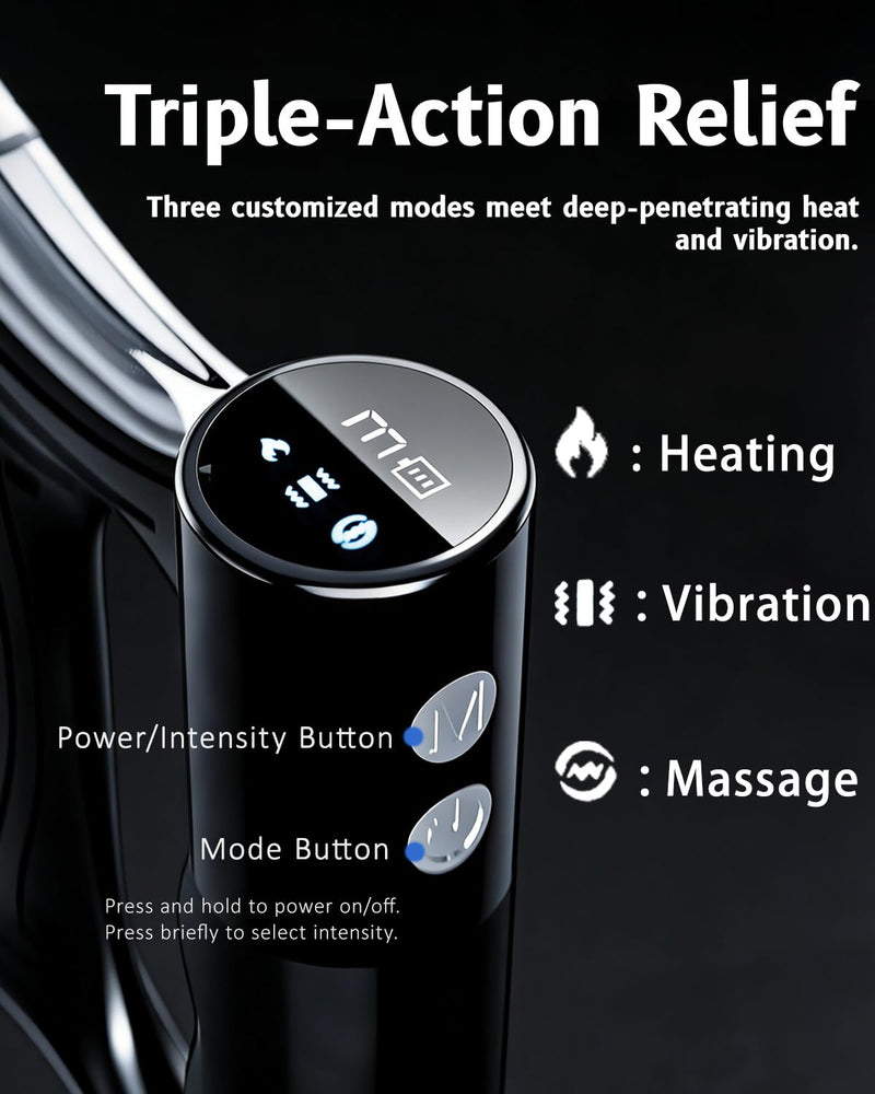 Electric Muscle Scraper Tool with Vibration,Massage& Heat, Portable Gua Sha Massager for Full Body Muscle Recovery, Relaxation, and Pain Relief (Black-Gel) Black-gel
