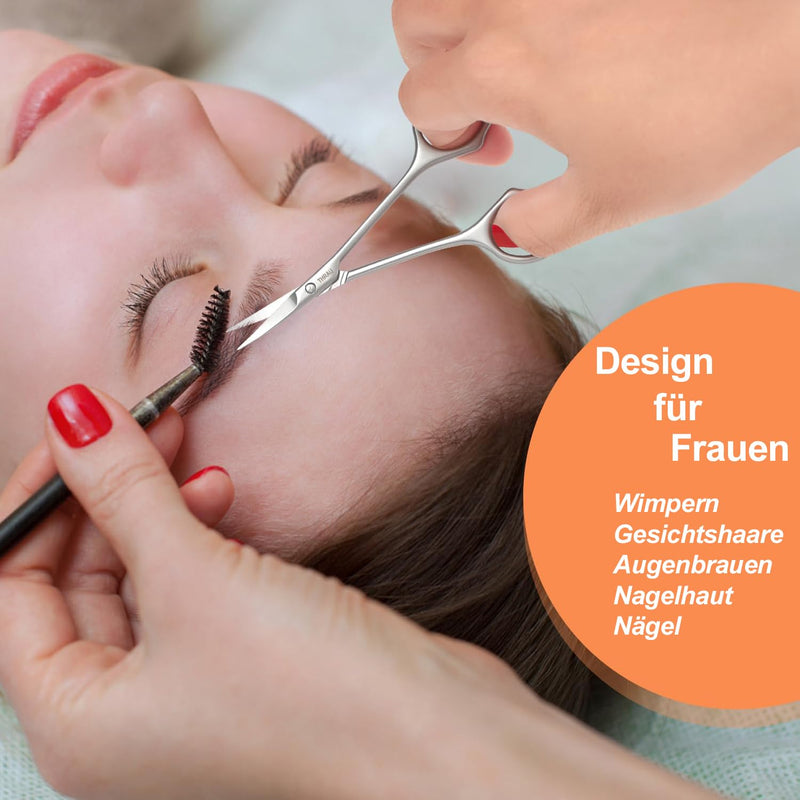 [Australia] - THRAU beard scissors, multifunctional facial hair scissors, high-quality stainless steel eyebrow scissors - easy trimming of nails, eyebrows, nose hair, beard and eyelashes 