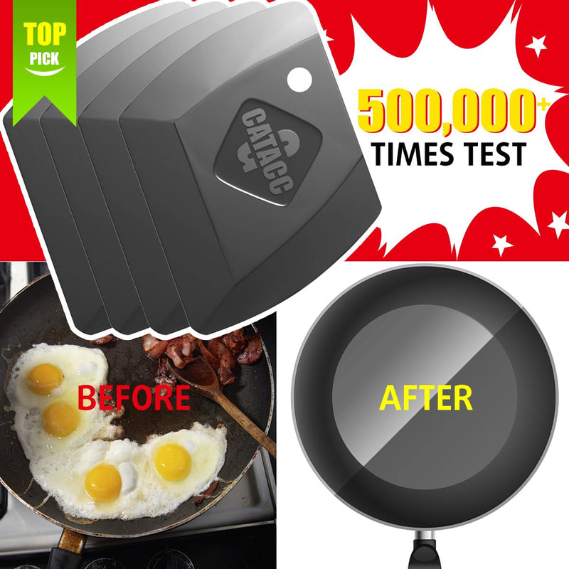 [Australia] - Pan Scraper Food Scraper Pot Scraper Dish Scraper Tool, Durable Cast Iron Scraper, 4 Pcs Flexible Plastic Scraper tool for Cleaning Kitchen, Nonstick Pans, Cast Iron Skillets, Cookware,Dishes 