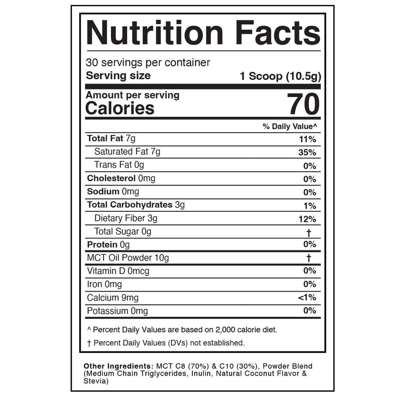 [Australia] - Keto Zone MCT Oil Powder | Coconut Cream Flavor | 30 Day Supply | 75/C8 25/C10 | 0 Net Carbs | All Natural Keto Approved For Ketosis | 11.11 Ounce (Pack of 1) 