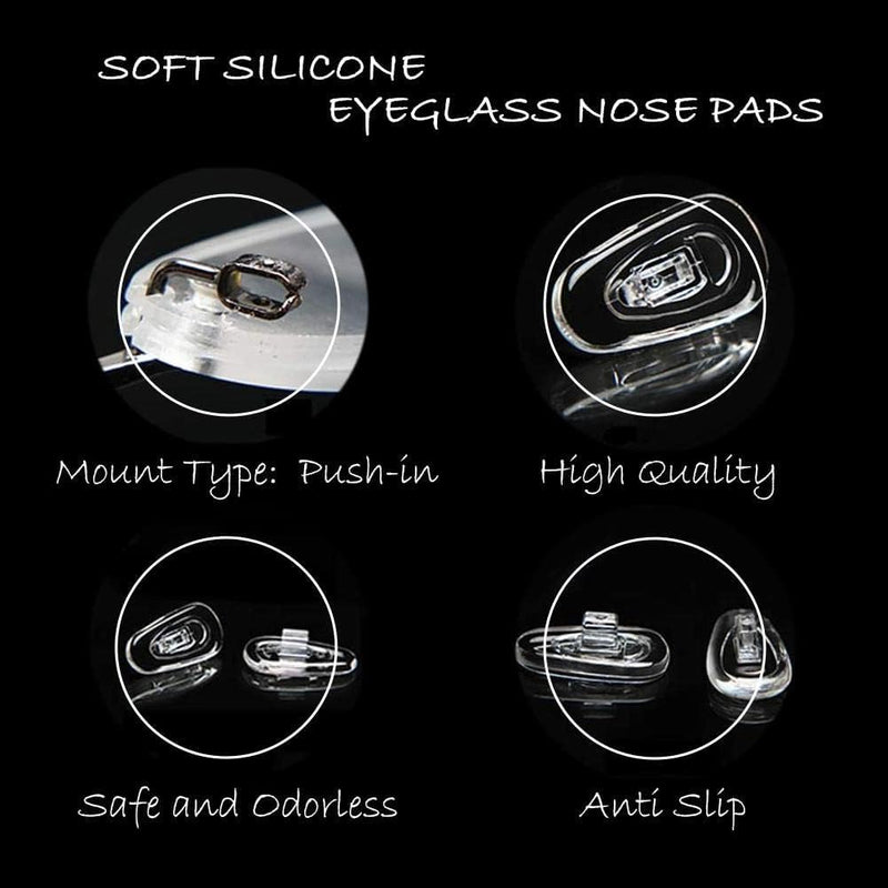 [Australia] - 10 pairs of glasses nose pads, nose pads for inserting, non-slip glasses nose pads, soft silicone, transparent for glasses, sunglasses, non-slip stoppers, glasses nose pad, glasses accessories 