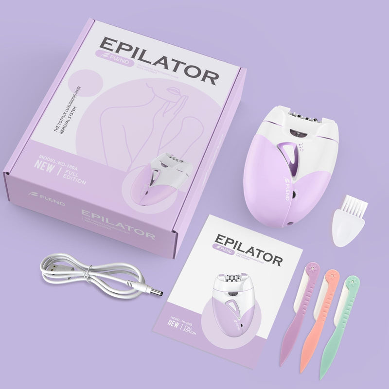 Epilators, 2-Speed Painless Smooth Glide Epilator for Women, Cordless Rechargeable Facial Hair Removal Epilator, Hair Removal Device for Women's Face Legs Bikini Area Arms Legs Purple