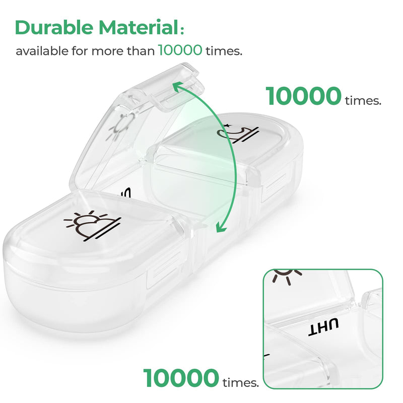 PULIV Weekly Pill Organizer 3 Times a Day, Portable Travel Pill Box 7 Day with Large Pill Containers, Light-Proof Pill Case for Vitamins, Medication, Supplements and Fish Oils (White) White