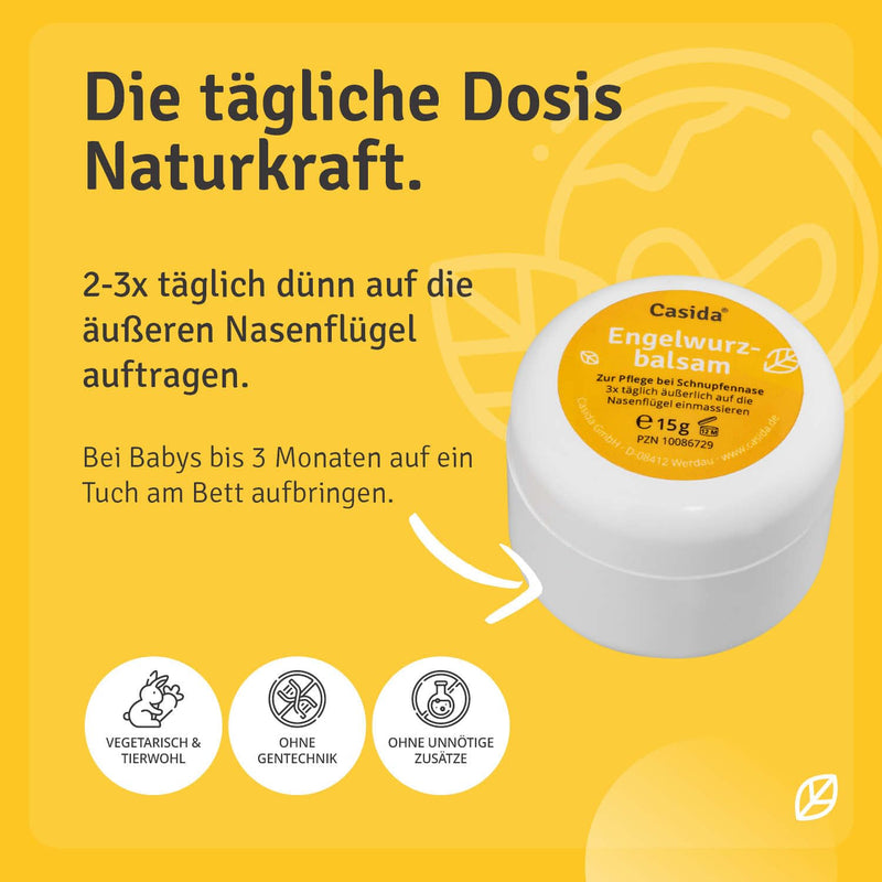 [Australia] - Casida® angelica balm for babies and children - care balm for sensitive cold noses - with pure oils, natural ingredients - 15g 