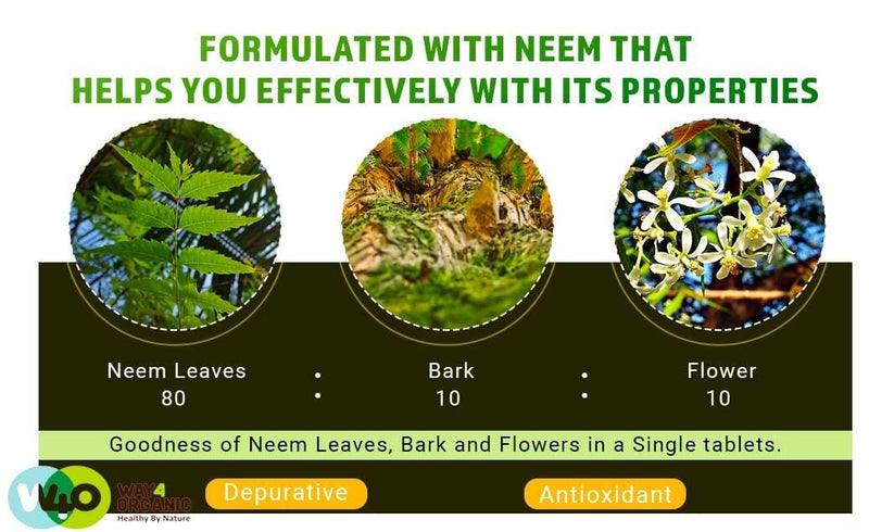 [Australia] - Neem Triple Complex - High-Potency Azadirachta Indica Tablets, Neem Leaves, Bark, Flowers in Ratio (80:10:10) - 300 Tablets, 150 Serving, 1000 Mg (1 Pack) 1 