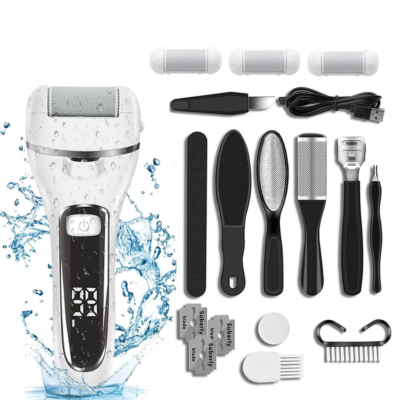 [Australia] - Electric Callus Remover and Foot polisher-Rechargeable-waterproof- Pedicure Set. (Black), 20 Count (Pack of 10) 