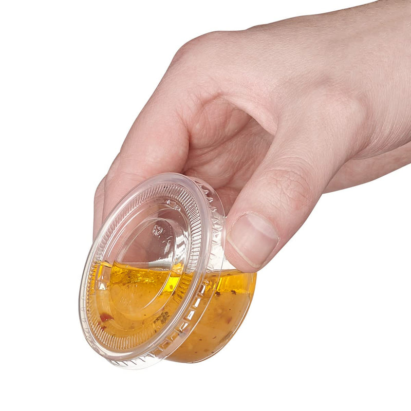 [Australia] - Comfy Package [100 Sets - 2 oz. Plastic Disposable Portion Cups with Lids, Souffle Cups, Jello Cups… 2 oz. 