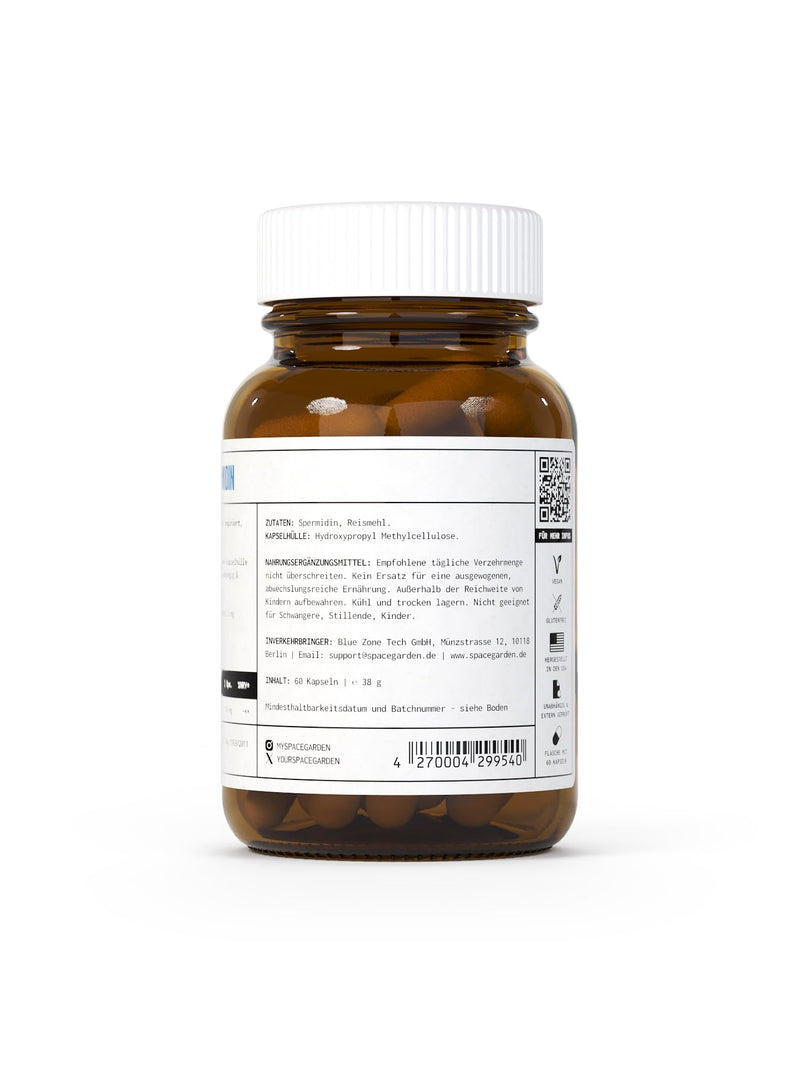 [Australia] - Spacegarden - 300mg spermidine, cell regeneration - 60 spermidine capsules without additives - natural spermidine, vegan range for 1 month 