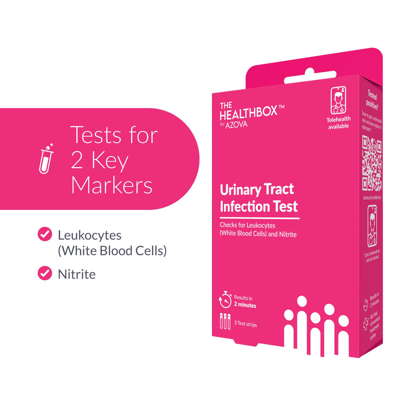 Urinary Health Test Strips | At-Home Wellness Monitoring Kit for Men, Women, and Children | Fast 2-Minute Results | Non-Invasive | 3 Tests | HSA/FSA Eligible by AZOVA UTI Test strips