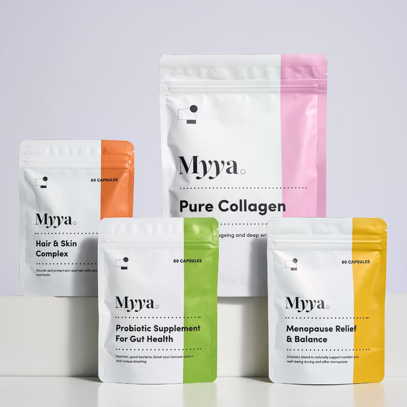 Myya Clinical-Grade Hair & Skin Vitamin Complex – Physician-Formulated, High-Potency Biotin, phytonutrients, Zinc & Antioxidants – Supports Hair Growth, Skin Radiance & Nail Strength – Made in UK.