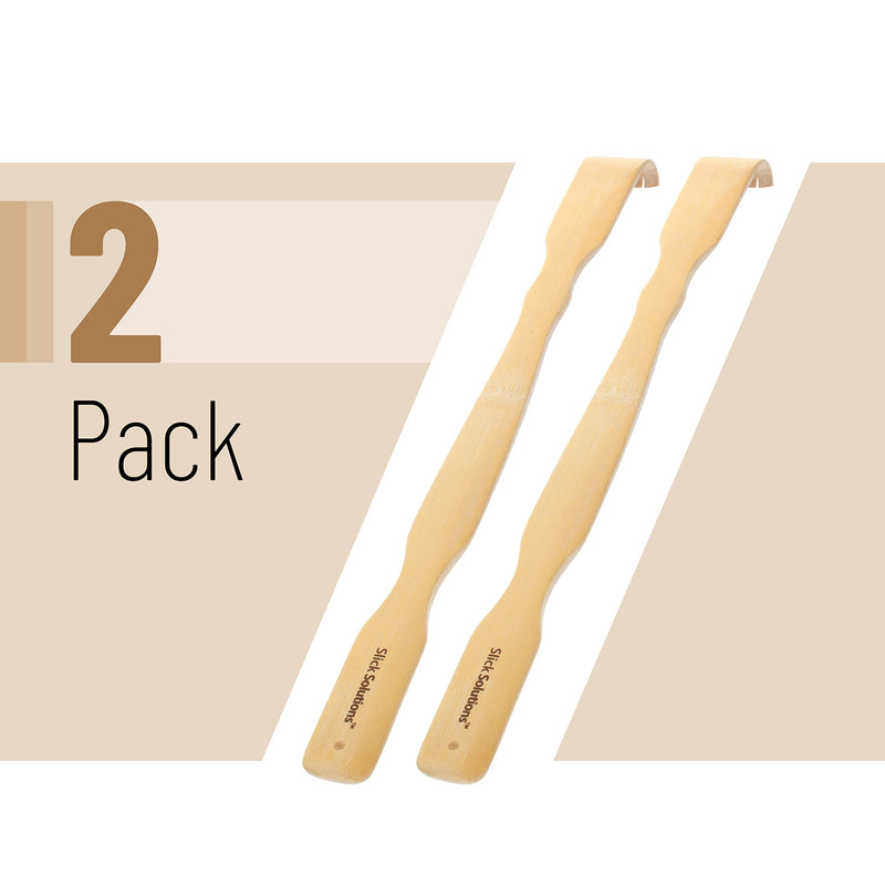 [Australia] - Slick- Bamboo Back Scratcher, 16.5”, 2 pcs, Back Scratcher for Men and Women, Wooden Back Scratcher Long Handle, Back Scratcher Bamboo, Wood Back Scratcher 