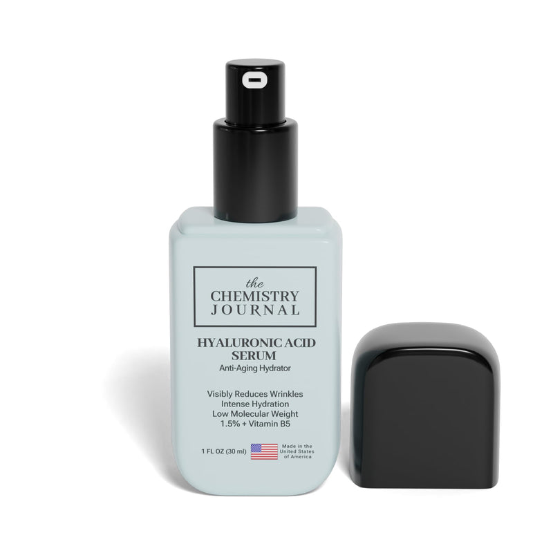 Hyaluronic Acid Serum for Face - Visibly Reduce Wrinkles, Smooth & Plump Skin, Vitamin B5, Low Molecular Weight, Hydrating Anti-Aging Serum. Made in the United States of America.
