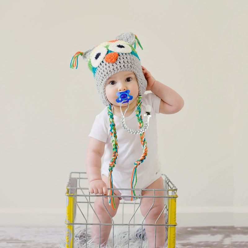 [Australia] - 7 Pcs Braided Pacifier Clip, Pacifier Clips for Boys & Baby Girls, Pacifier Holder Clip Binky Clips Clear 