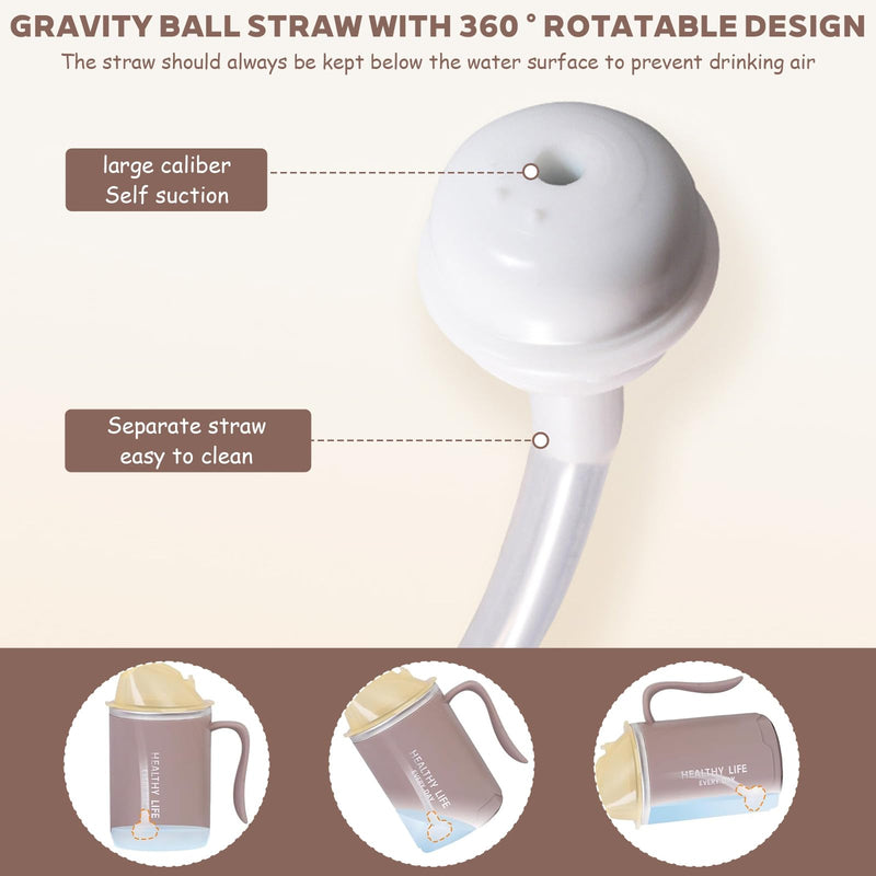 400ml Adult Sippy Cup, 3-in-1 Elderly Spill Proof Cups, Beakers for Elderly, Stainless Steel Drinking Cups Non Spill Sippy Cup for Adults with Handle for Elderly, Disabled People