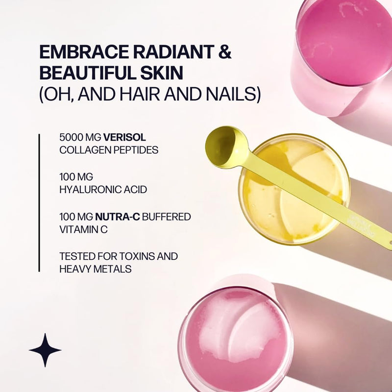 Sparkle Wellness Skin Boost Plus VERISOL Collagen Peptides (No Flavor) | 30 Serves with Vitamin C & Hyaluronic Acid for Hair, Skin & Nail Health, Gelita-Sourced Unflavored 30 Servings (Pack of 1)