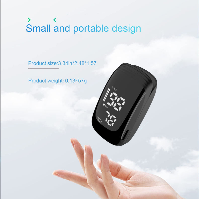 [Australia] - Rechargeable Pulse Oximeter Fingertip - Blood Oxygen Saturation Monitor With Accurate Fast SpO2 Reading (Black) 