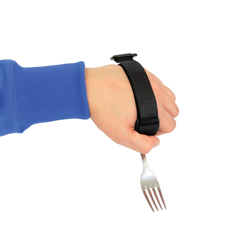 [Australia] - Sammons Preston Universal Holder Strap for Elderly, Hand Cuff with Pocket for Holding Cutlery, Pens, Toothbrushes, & Daily Living Tools, Adjustable Velcro Implement Holder for Weak Grip and Arthritis 1 