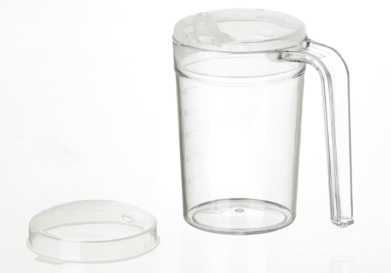 [Australia] - Homecraft Shatterproof Beaker for Elderly & Adults Clear Mug with Lid – 400ml – Lightweight, Non-Spill Drinking Cup for Weak Grip – Daily Living Aid, Ideal Sippy Cup Alternative 13.5 Ounces Single Solid 
