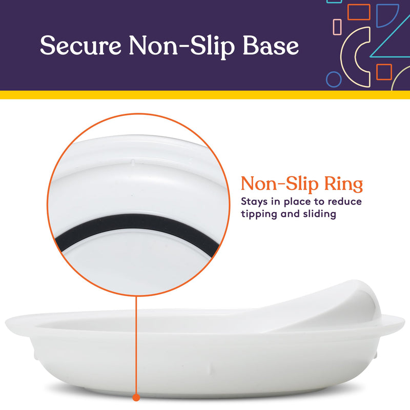 [Australia] - Special Supplies Adaptive Spill-Proof Scoop Plates- Dishes with Wall for Disabled, Elderly Adults with Special Needs from Parkinson's, Dementia, Tremors- 3 Pack (White, Blue, Red) 