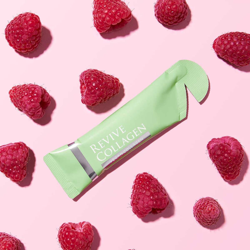 Revive Collagen 2500mg Plant Based Vegan Collagen with Added Vitamin B, C, D & E, Improved Skin, Hair & Nails | Raspberry Flavour | 14 Days 14 X Days