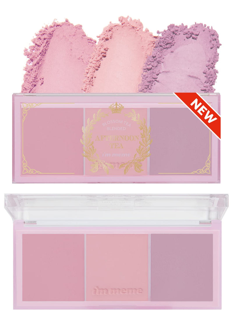 [Australia] - I'M MEME Wonder Soft Layer Palette 01 My Teddy, 0.23 Oz + Afternoon Tea Blusher Blossom Tea Blended, 0.4oz Bundle 