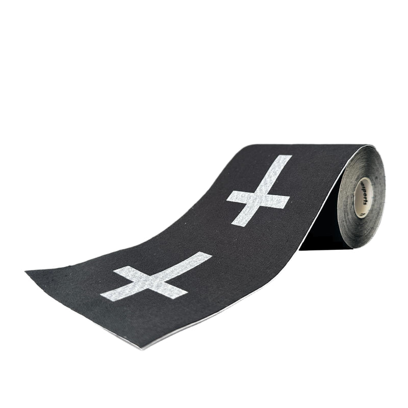 Faith Cross Turf Tape Football - Extra Wide Christian Athletic Turf Tape - Ultra Sticky & Latex Free, Protects from Turf Burn, Waterproof & Flexible (Black, 4 inch) Black