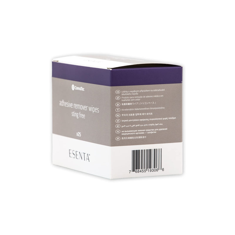 [Australia] - ConvaTec ESENTA Adhesive Remover Wipes for Around Stomas and Wounds, Sting Free, Alcohol Free, 25ct Box (Pack of 1) 25 Count (Pack of 1) 