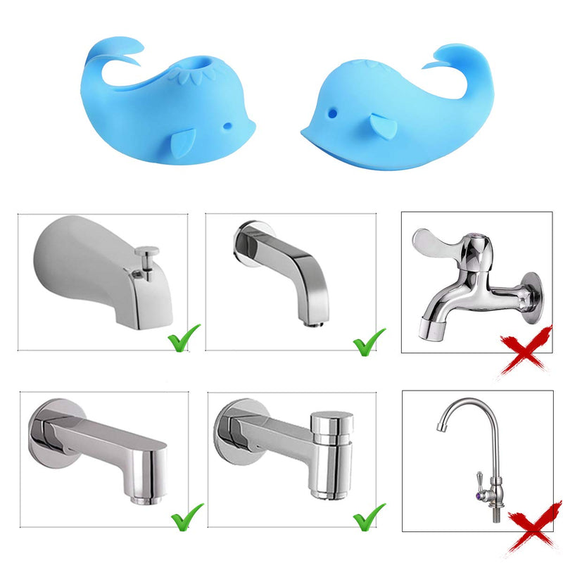 [Australia] - Bath Spout Cover, Faucet Cover Baby Bathroom Tub Faucet Cover Protector for Kids, Bathtub Spout Cover for Baby Kids Toddlers Protection Accessories Baby Safety Universal Bath Silicone Toys Whale Blue 