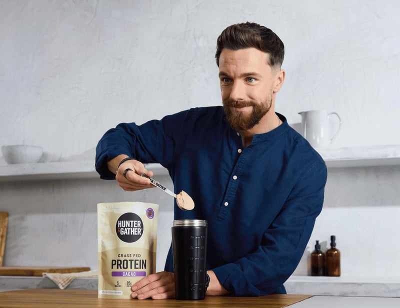 Hunter & Gather Cacao Grass Fed Beef Protein Powder 400g | 20g Protein per Serving | No Artificial Sweeteners or Fillers | Lean Muscle Growth | Dairy Free | Naturally Easy to Digest