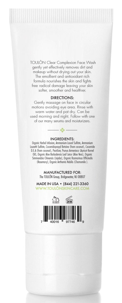 TOULON Aloe Vera Face Wash - Anti Aging Cleanser for Oily Acne Prone Skin | Anti Aging Face Wash for Clear Complexion with Antioxidants Aloe Vera and Vitamin E. Facial Cleanser For Women and Men