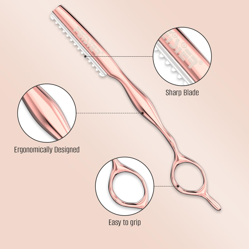 [Australia] - Hair Razors for Cutting Hair, Professional Hair Styling Texturizing Razor, Stainless Steel Hair Thinning Razor Kit with 10 Replacement Blades, Premium Hair Cutting Tool for Salon and Home 
