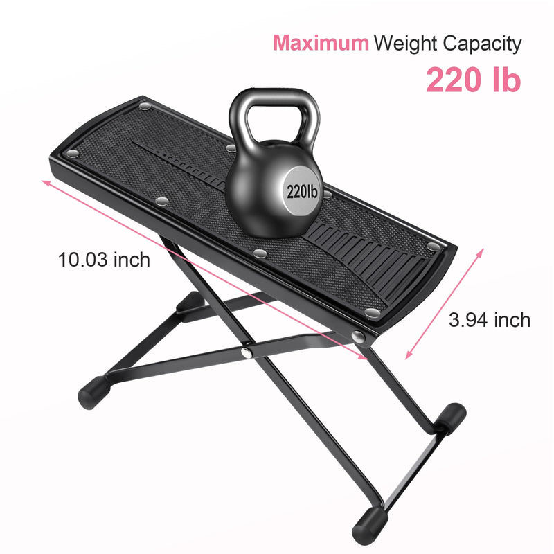 [Australia] - Subay Pedicure Foot Rest, 6 Heights Adjustable Foot Stand for Pedicure, Foldable Non-Slip Pedicure Stand for Easy At Home Pedicures, No More Bending or Stretching Pedicure Stool Tool for Home Foot Spa Black 