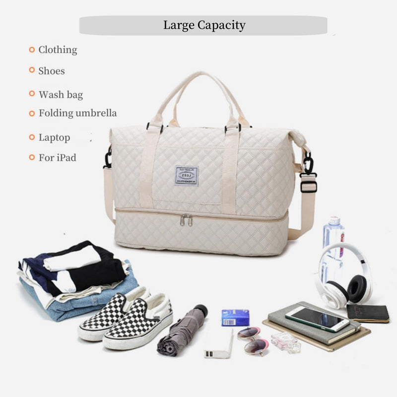 Travel Duffel Bags Weekender Bags for Women with Toiletry Bag and Shoe Compartment, Wet Pocket,Carry On Overnight Bag for Women Travel,Gym,Weekend.Hospital Bags for Labor and Delivery (Pink) Pink
