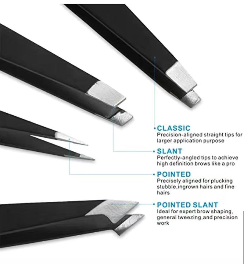 Tweezer Set - High Grade Tweezers For Women And Men, Perfect For Eyebrows Facial Hair Ingrown Hair And Splinter Removal