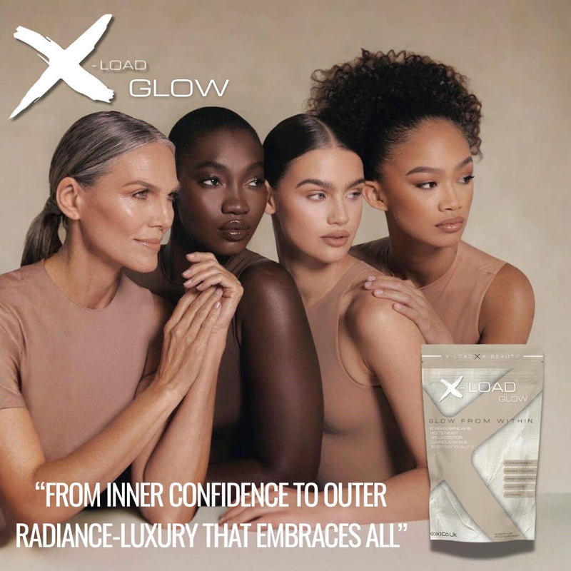 X-Load Femme Glow - Marine Collagen Capsules with Korean Ginseng, Green Tea, Cordyceps & Vitamin C | Korean Skincare - Beauty & Vitality Blend for Skin Glow, Energy & Drive – 30 Day Supply