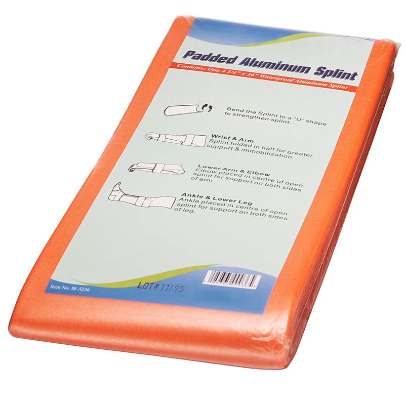 [Australia] - NOVAMEDIC Pack of 5 First Aid Padded Universal Aluminum Splints - 36 inch, Brace for Splinting Hands, Legs, Wrist, Ankle and Fractured or Injured Limbs, Flat Folded, Waterproof 