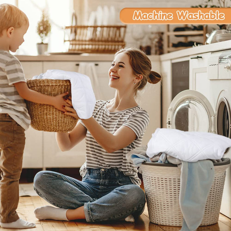 [Australia] - Yoofoss Waterproof Crib Mattress Protector 2 Pack, Quilted Crib Mattress Pad Cover Ultra Soft and Breathable, Machine Washable Toddler Mattress Protector for Standard Baby Crib Size 52''x28'' White (2 Pack) Microfiber 