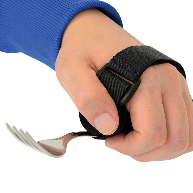 Elastic Utensil Holder Strap, Cuff Grip Aid for Elderly & Disabled – Eating Assistance Cutlery Writing Tool Strap