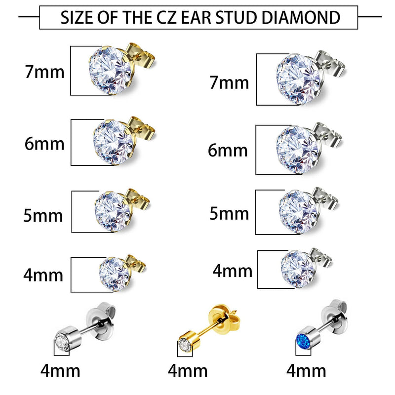 Self Ear Piercing Gun Kit-Professional Salon and Home Use Peircings Gun Tools Kit With 17 Pairs of Diamond Stud Earrings Set For Ear Nose Lip Piercing Black