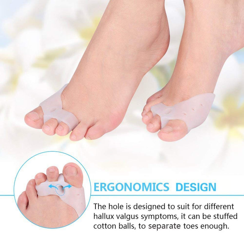 [Australia] - Hallux Valgus Correction, Toe Separator Silicone, 3-Toe Hallux Toe Separator, Bunion Corrector Toe Straightener, 1 Pair Big Toe Straightener for Overlapping Toes, Hammer Toe, Bunion, Bent Toe 