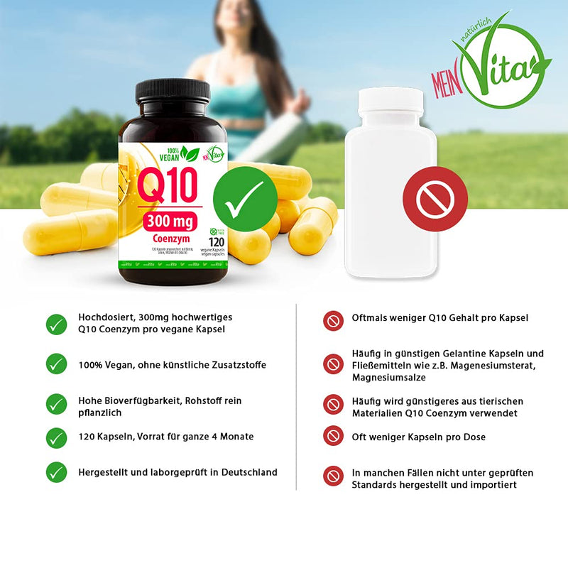 [Australia] - Coenzyme Q10-300mg per capsule high dose, 100% vegan - 120 capsules - bioactive - from plant fermentation - laboratory tested, with B3, biotin, selenium 