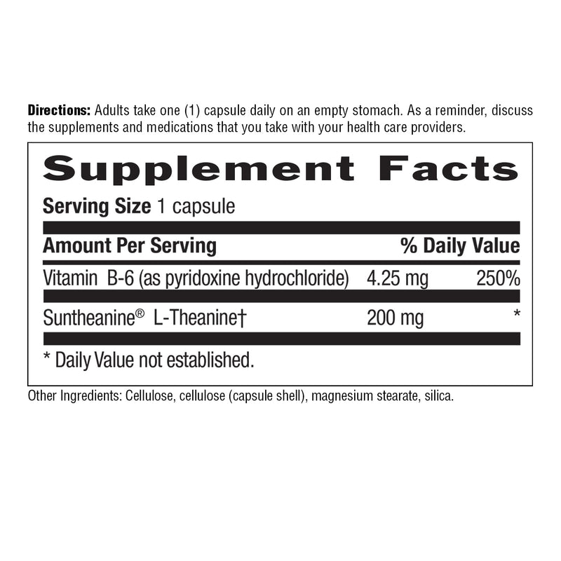 [Australia] - Country Life Suntheanine L-Theanine ‚Äì 60 Vegan Capsules | Natural Stress Relief Supplement with Inositol | Promotes Relaxation, Focus & Better Sleep | Certified Gluten-Free, Non-Drowsy Formula 